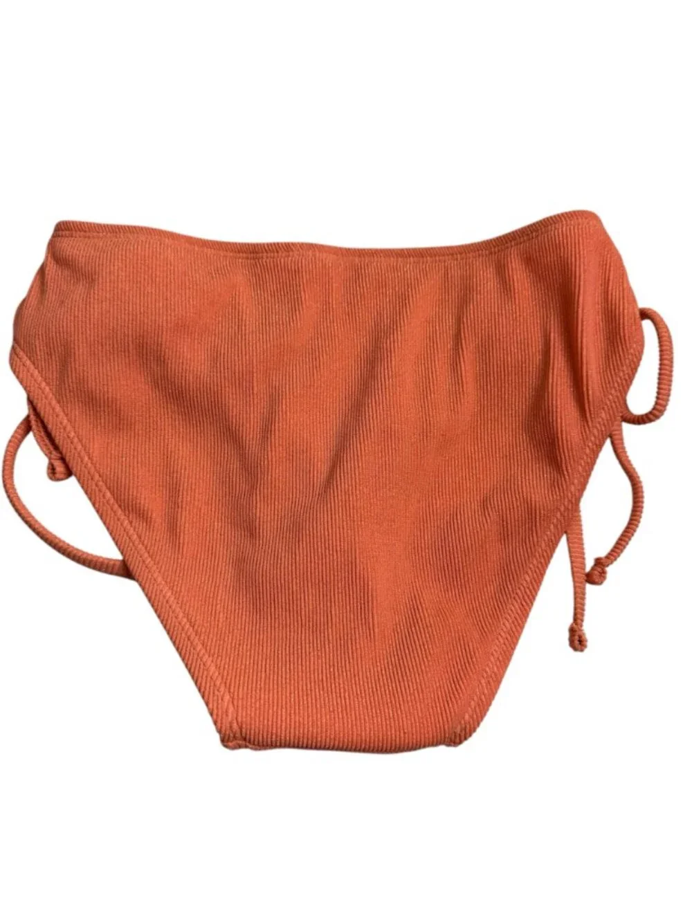 Salt + Cove NEW Bikini Bottom Juniors Lrg Peach Metallic Ribbed Beach Resortwear